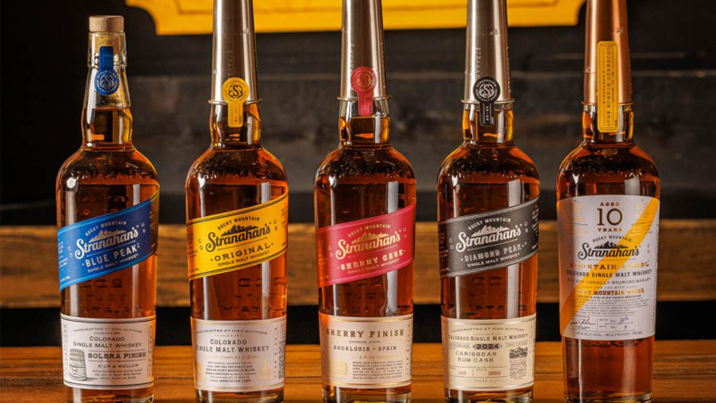 Stranahans whiskey bottles